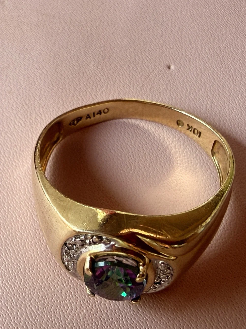 Vintage Mystic Topaz Fire Topaz in 10kt gold ring size 10